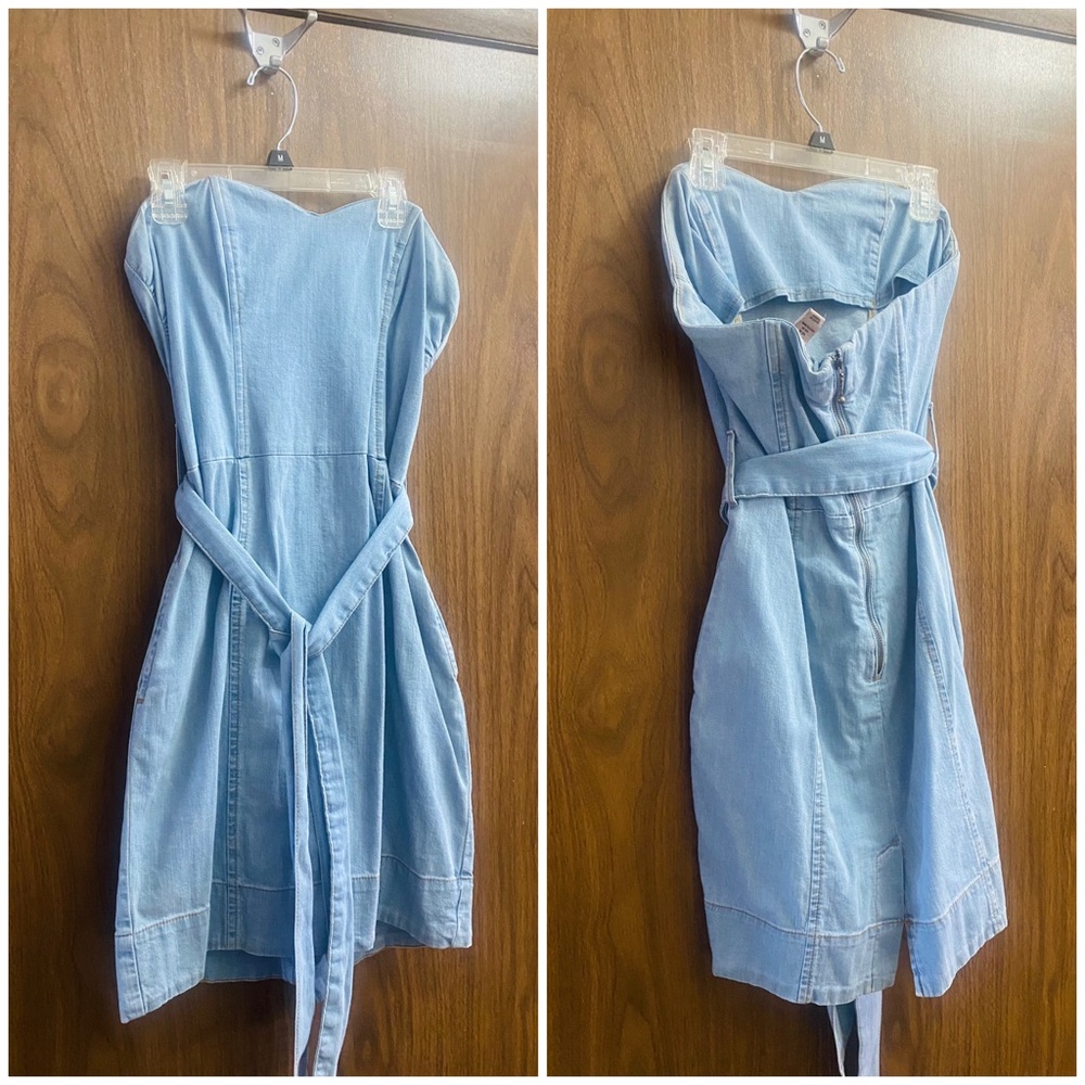 H&M light wash denim strapless dress. NWOT. US size 10